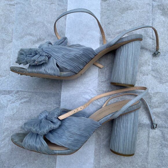 Loeffler Randall Camellia Blue Pleated Bow Heel - Picture 8 of 9